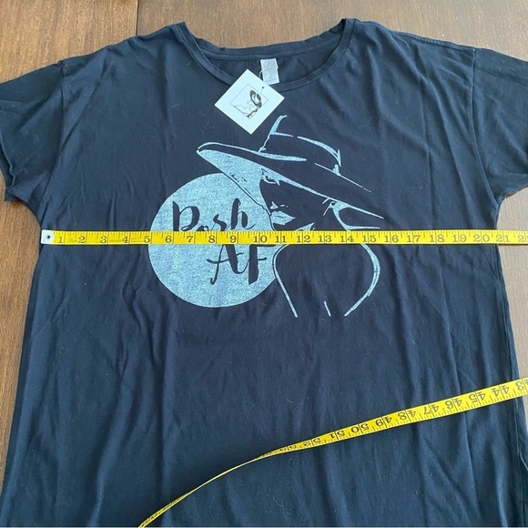Posh AF Short Sleeve Black Custom Tee Size Large - Picture 11 of 12
